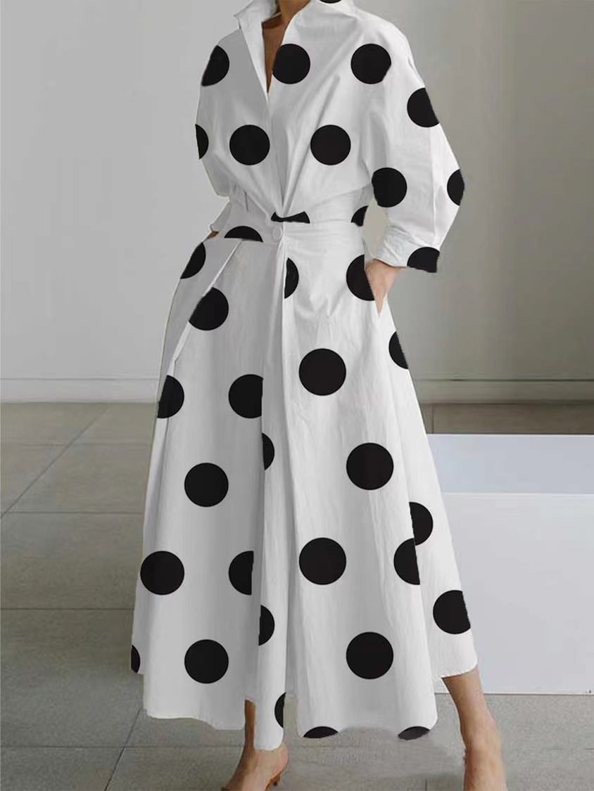 🔥LAST DAY SALE 60% OFF💕Women's Plain Lapel Shirt Wrap Dress (BUY 2 FREE SHIPPING)