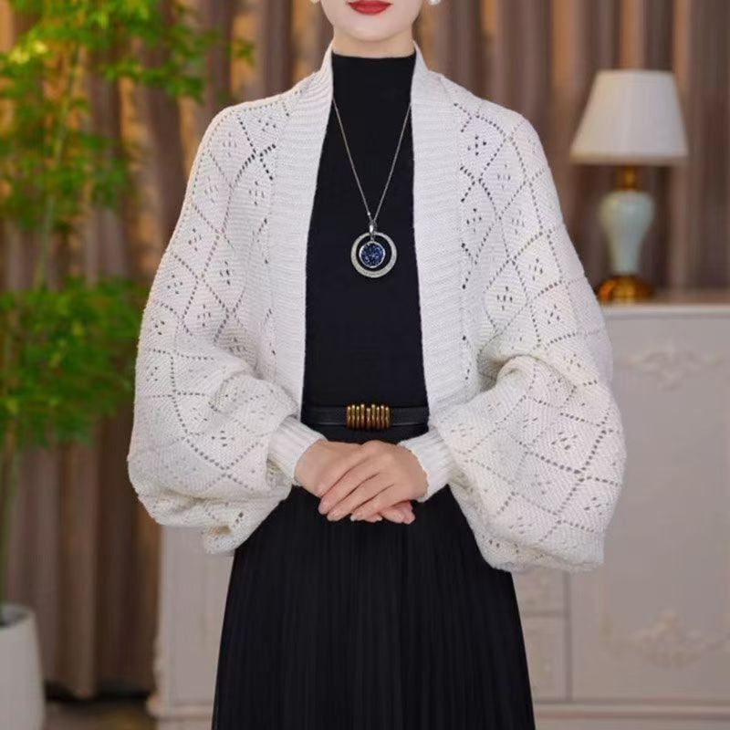 ✨LAST DAY 70% OFF🔥-Fashion Hollow Out Knitted Shawl Coat