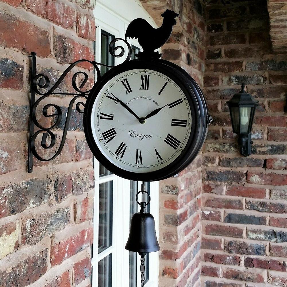 Rustic Rooster Doublesided Clock