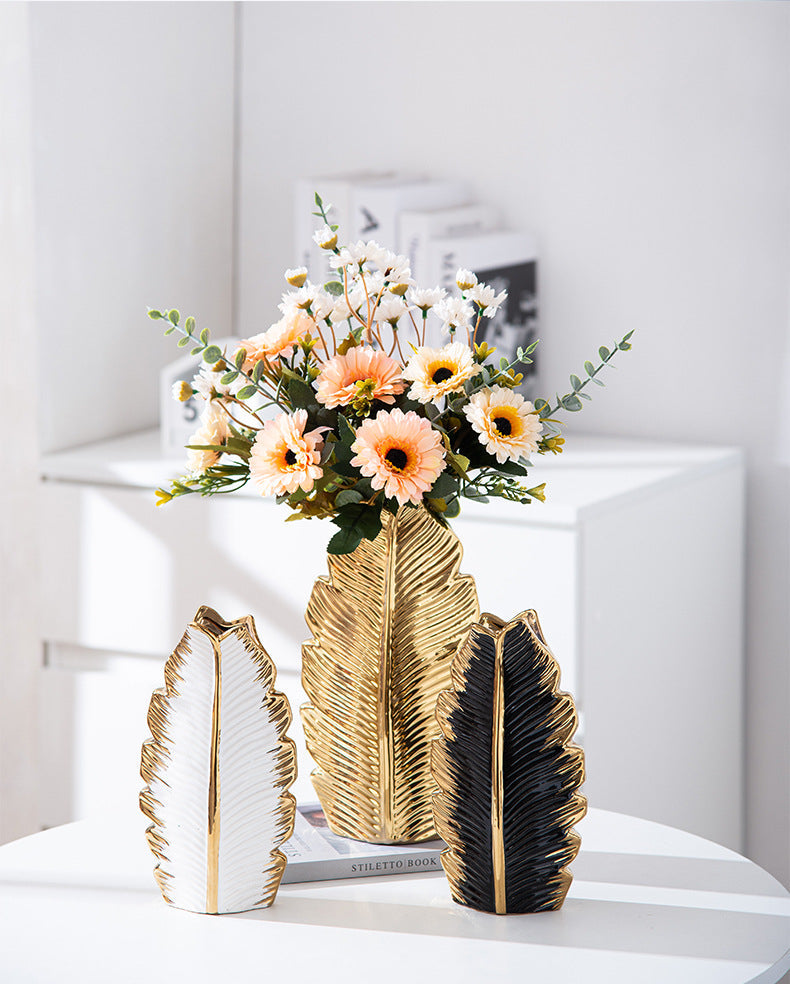 Feathered Tranquility Ceramic Vases