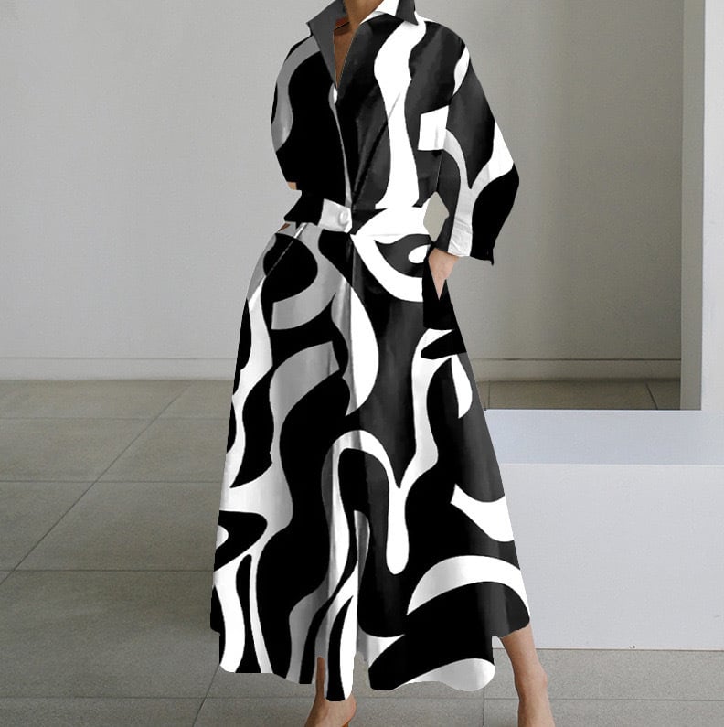 🔥LAST DAY SALE 60% OFF💕Women's Plain Lapel Shirt Wrap Dress (BUY 2 FREE SHIPPING)