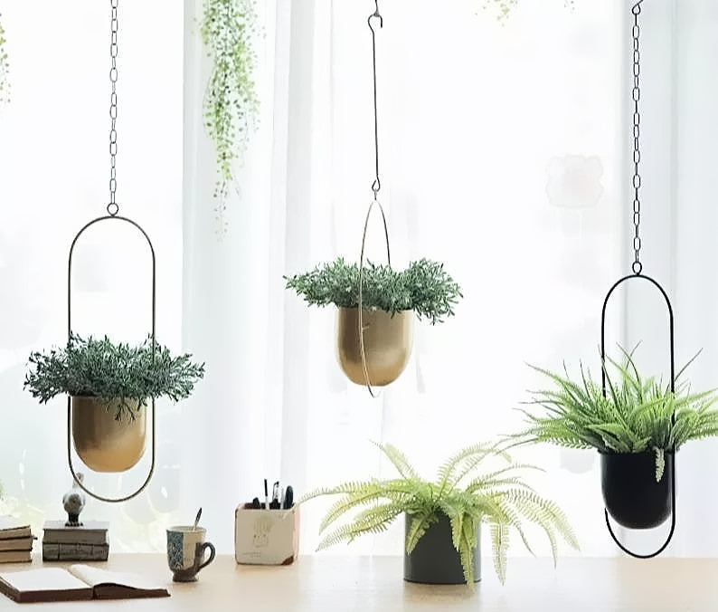 Radiant Metal Hanging Planter