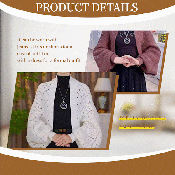 ✨LAST DAY 70% OFF🔥-Fashion Hollow Out Knitted Shawl Coat