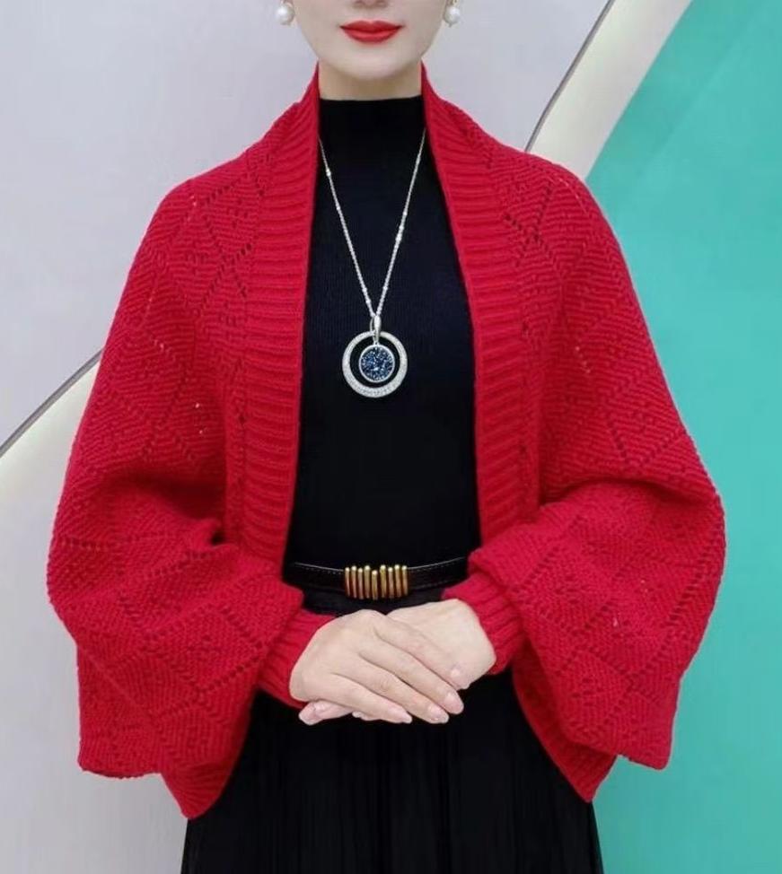 ✨LAST DAY 70% OFF🔥-Fashion Hollow Out Knitted Shawl Coat