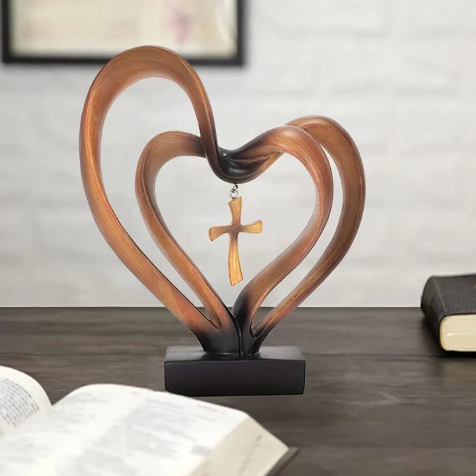 ✝Easter Jesus Entwined Hearts Cross💞