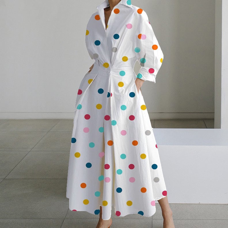 🔥LAST DAY SALE 60% OFF💕Women's Plain Lapel Shirt Wrap Dress (BUY 2 FREE SHIPPING)