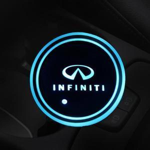 Led Car Logo Cup Lights up Holder USB Charging 7 Colors Changing